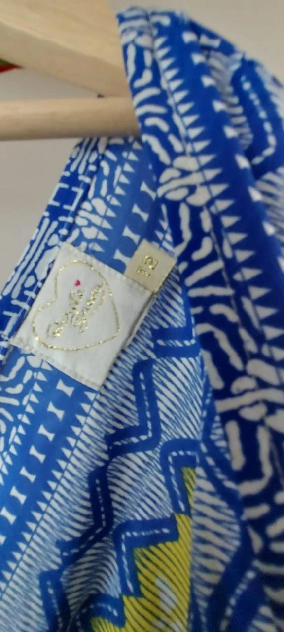 Vestido caftano colorido con estampado tropical, talla 42 – photo 5